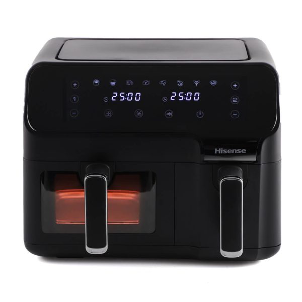 Hisense Electronic 8.6L Dual Air fryer with LED Touch Control Panel – Black