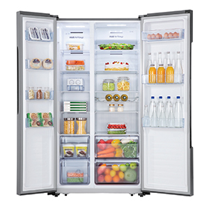 Hisense 670 Litres Side-by-side Refrigerator with Dispenser H670SMIA-WD, Auto Defrost, Total No Frost – Glass Black - Image 3