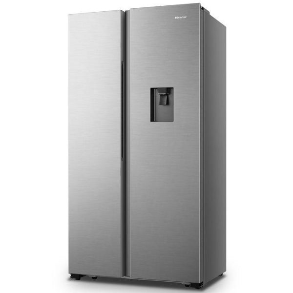 Hisense 670L Side by Side Fridge with Water Dispenser, Inox, RC-67WS4SB1; A+ Energy Class, Multi Airflow, Frost Free, LED Lighting
