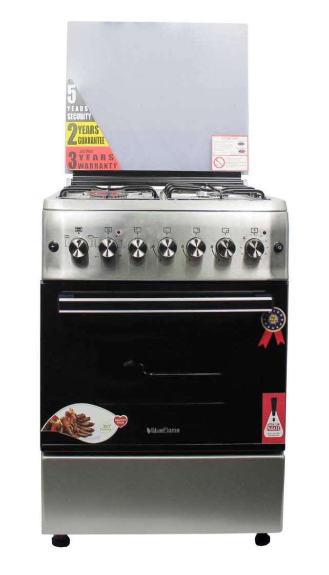 BlueFlame Cooker S6031EFRP – L 60x60cm, 3 gas burners and 1electric hot plate with electric oven inox – stainless - Image 4