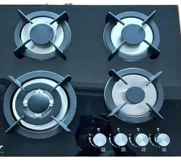 Digiwave 4-Burner Gas Stove – Built-in Black Glass Top