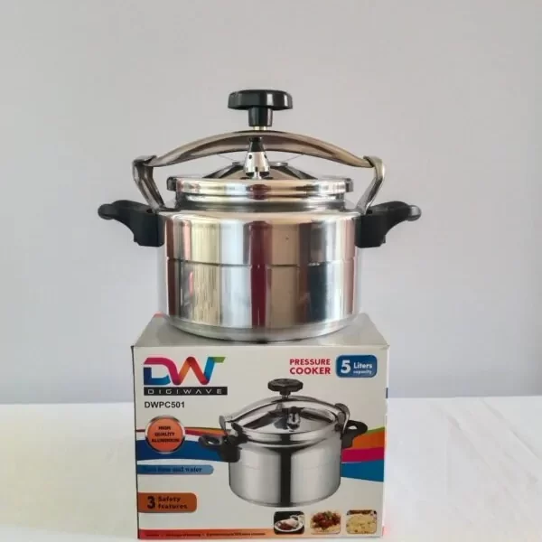 Digiwave aluminium pressure cooker DWPC 501 – 5L Durable & Efficient Kitchen Pressure Cooker