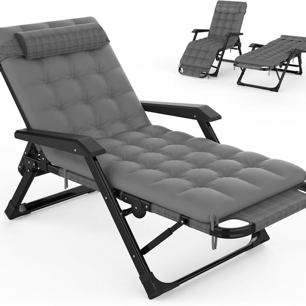 3-in-1 design: camping cot, recliner chair, and chaise lounge