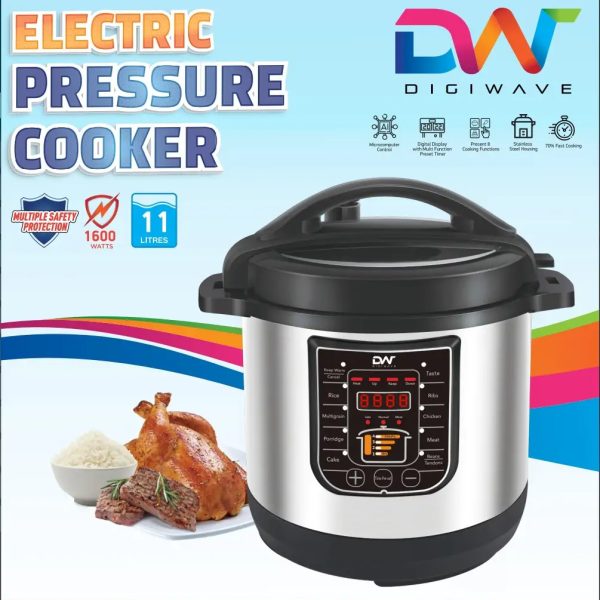Digiwave Digital Pressure Cooker – 11 L, 1600 W High-Performance Electric Cooker